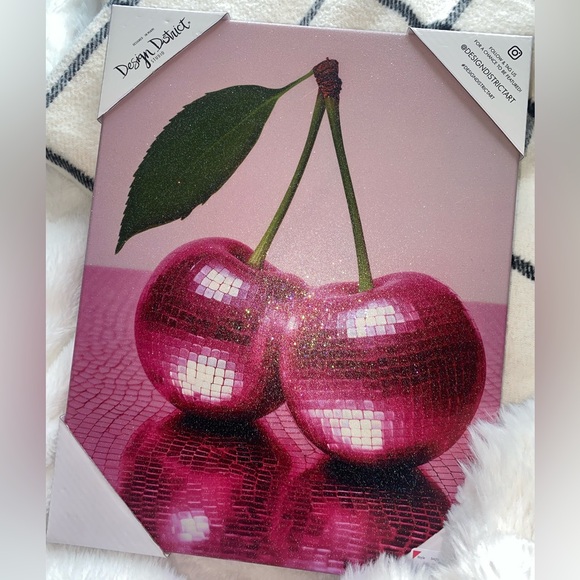 sparkly disco cherries wall canvas! - Picture 2 of 3